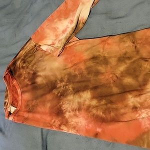 honey me top pink/brown tie dye